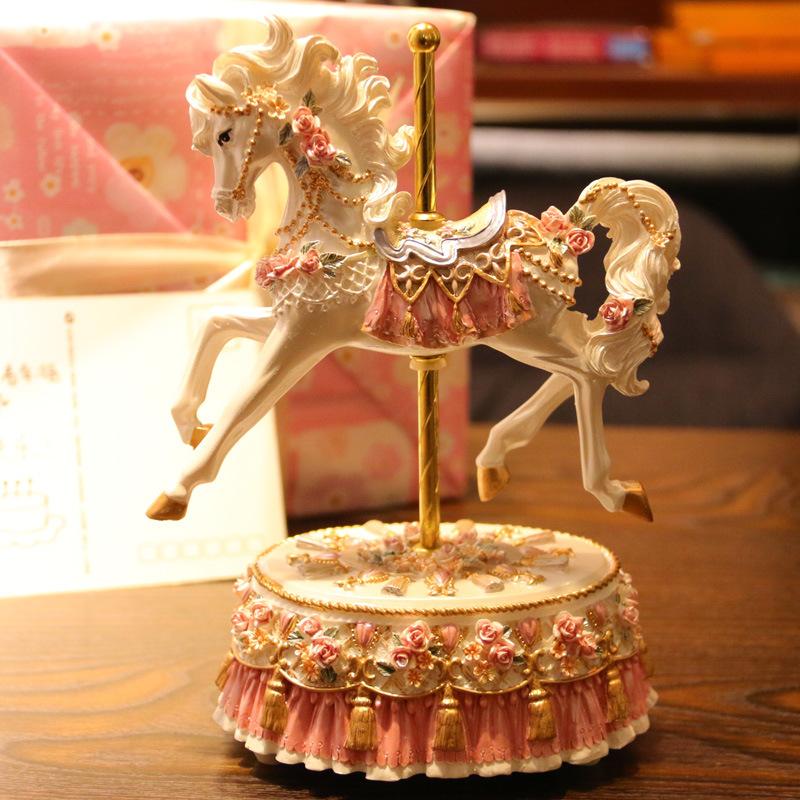 Carousel Music Box Cartoon Musical Gift for Girls Kids Children Christmas Birthday Present