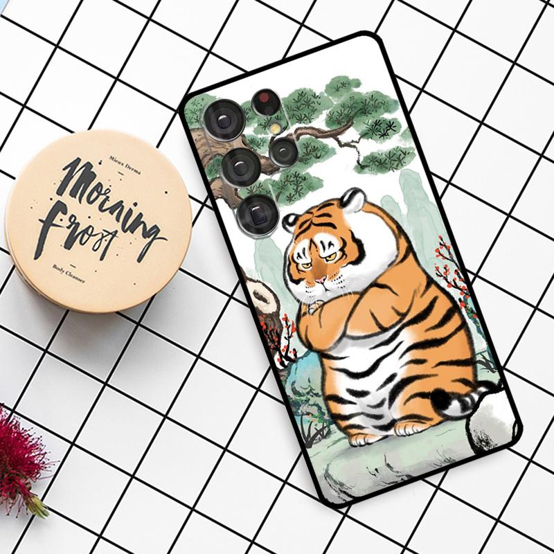 

Мультяшный Толстый Тигр Чехол Для Samsung Galaxy S23 S22 Ultra Note 20 Note 10 S8 S9 S10 Plus S21 FE S20 FE Задняя Крышка Galaxy S21