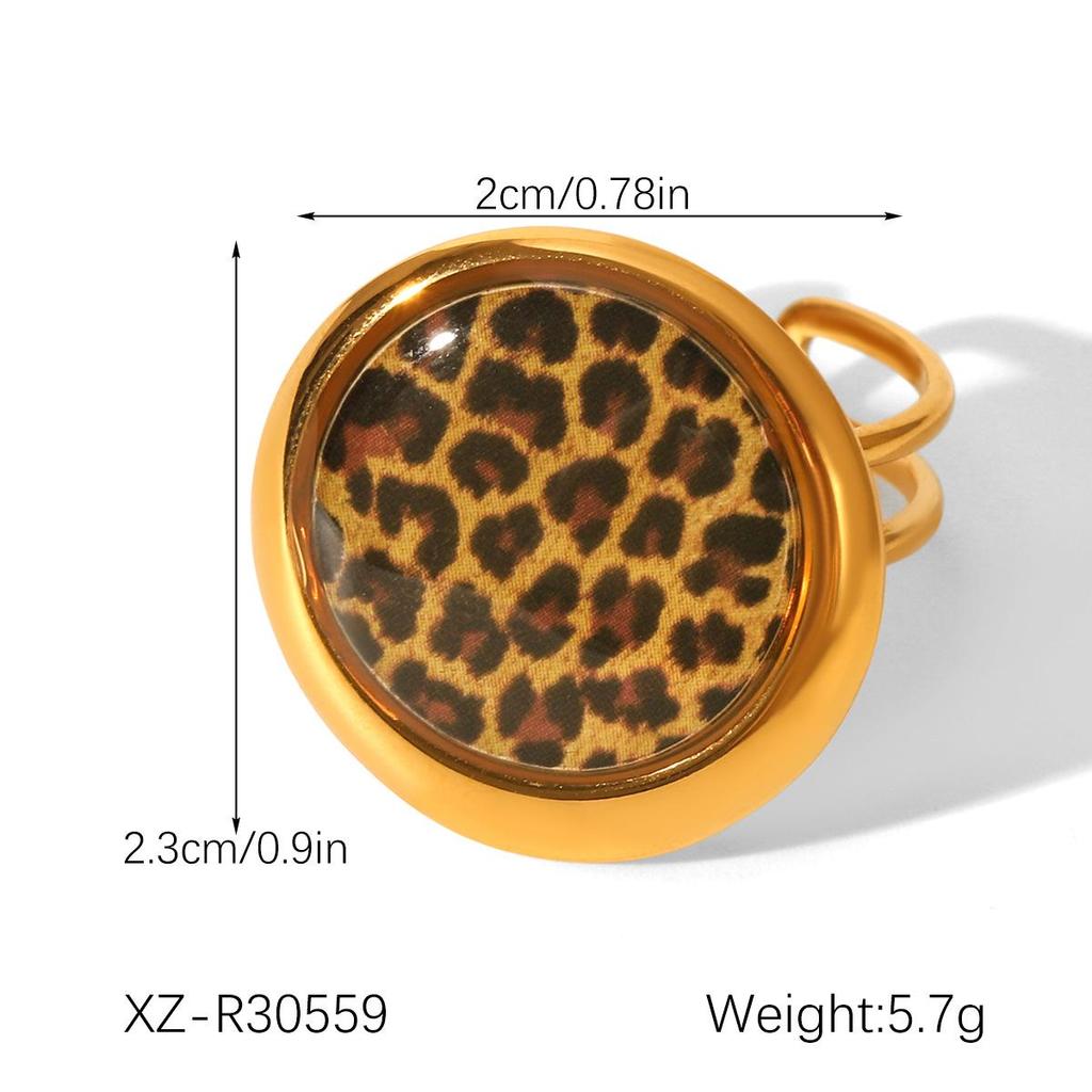 Leopard Print Titanium Steel Hoop Earrings - Trendy, Non-Fading Stainless Steel for Women