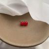 Red Natural Stone Niche Simple Versatile Stud Earrings Cool Wind Earrings Design Sense French Retro Earrings Women