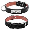 PU Leather Dog Collar Durable Padded Personalized Pet ID Collars Customized for Small Medium Large Dogs Cat Red Black Brown