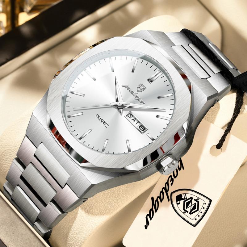 

Brand Fashion Male Watch Waterproof Luminous Stainless Steel Watches For Men Date Week Quartz Casual Men s Clock Reloj