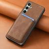 For Samsung Galaxy S25 Magnetic Case Leather Back Cover with Detachable Card Holder