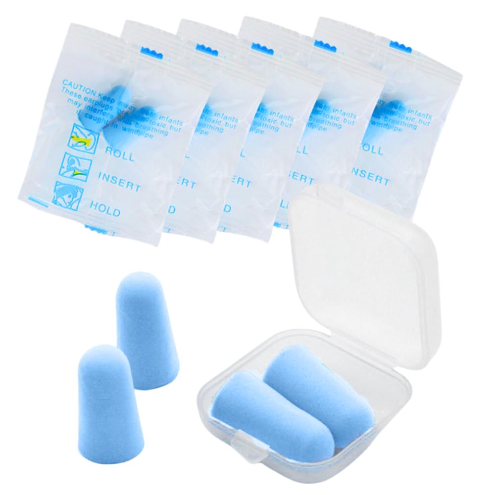 

Senfu Disposable Earplugs for Noise and Individually Case 100 Pairs Earplugs, Sleep, Reduction, Studying, Concentration, Wrapped, Included, Small,