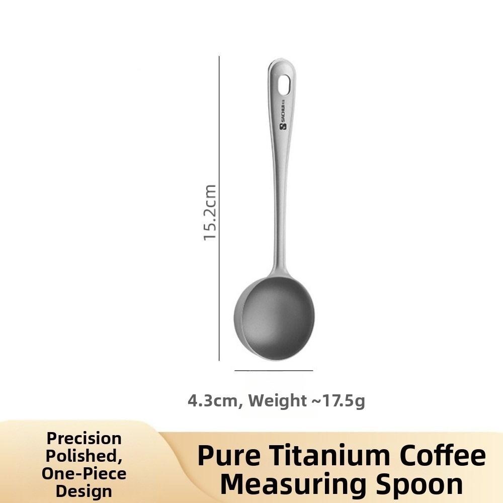 Portable Titanium Ground Coffee Spoon Long Handled Lightweight Ice-cream Dessert Spoon Multistyles Outdoor Camping Tableware
