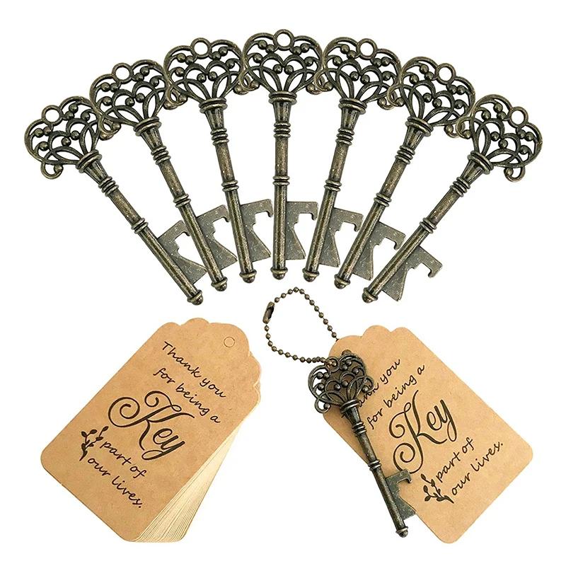 50Pcs Crown Key Bottle Opener Beer Wine Opener Wedding Favors Gifts for Guests Rustic Home  Party Decoration Gift
