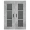Vidaxl Display Cabinet, Concrete Grey 69.5X34X180 Cm Wood-Based Material
