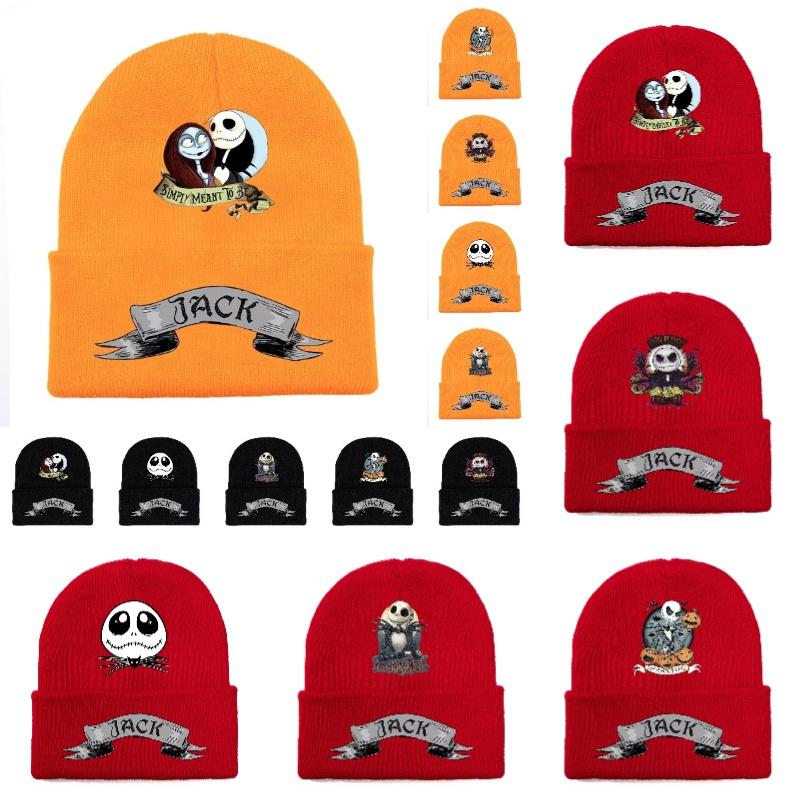 Jack Pumpkin Prince Knit Hat Colorful Halloween Print Unisex Winter Warm Cap