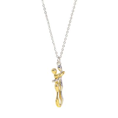 Paar Umarmung Halskette Umarmende Frauen und Männer Anhänger Halskette Liebes Symbol Schmuck Valentinstag Jahrestag Geschenk für Ihn Sie