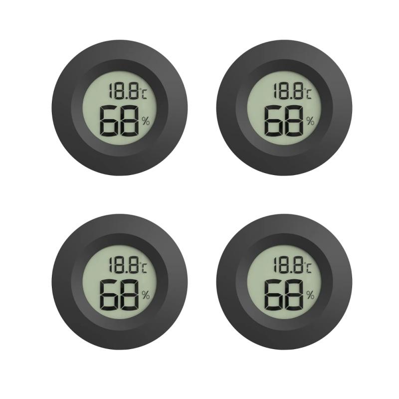 

4 шт. Мини гигрометр термометр Фаренгейта или Цельсия метр Цифровой ЖК-монитор В помещении Комнатный Круглый Измеритель влажности температуры