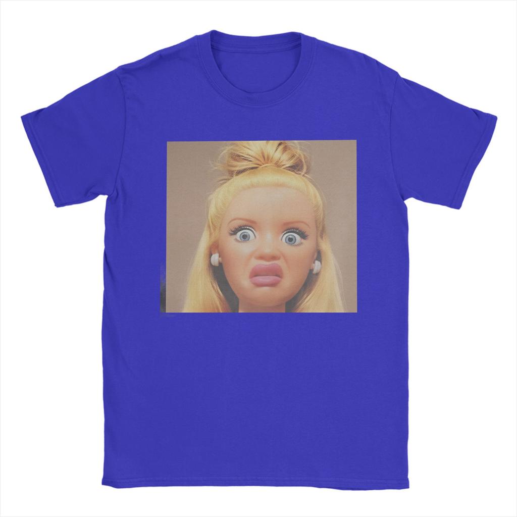 Funny Doll Print Pure Cotton T Shirt For Couple Summer  Y2K Basic TShirts ONeck Trending Tee Shirt Oversized Design Tops