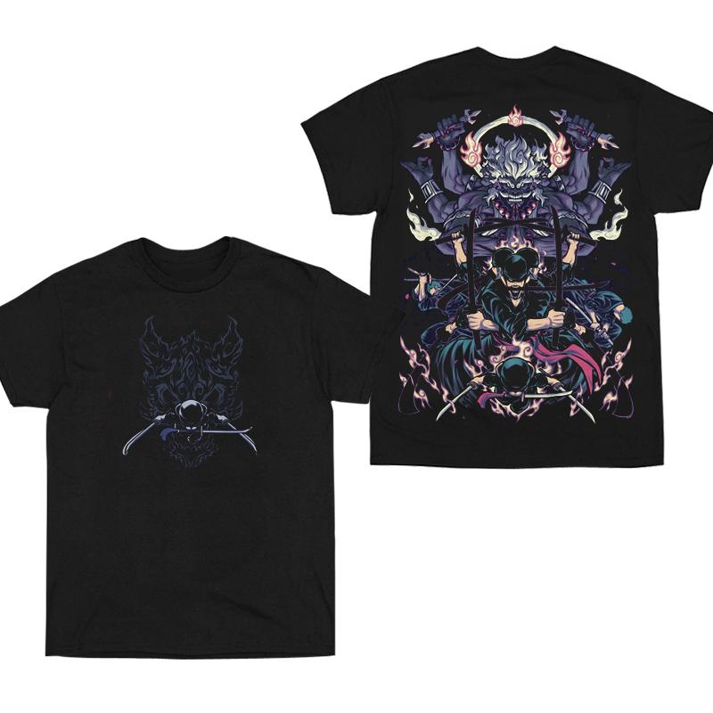 Miniso ONE PIECE Men's and Women's T-shirts Luffy Zoro Yamato Anime High-quality Casual Sports Fitness Short Sleeves