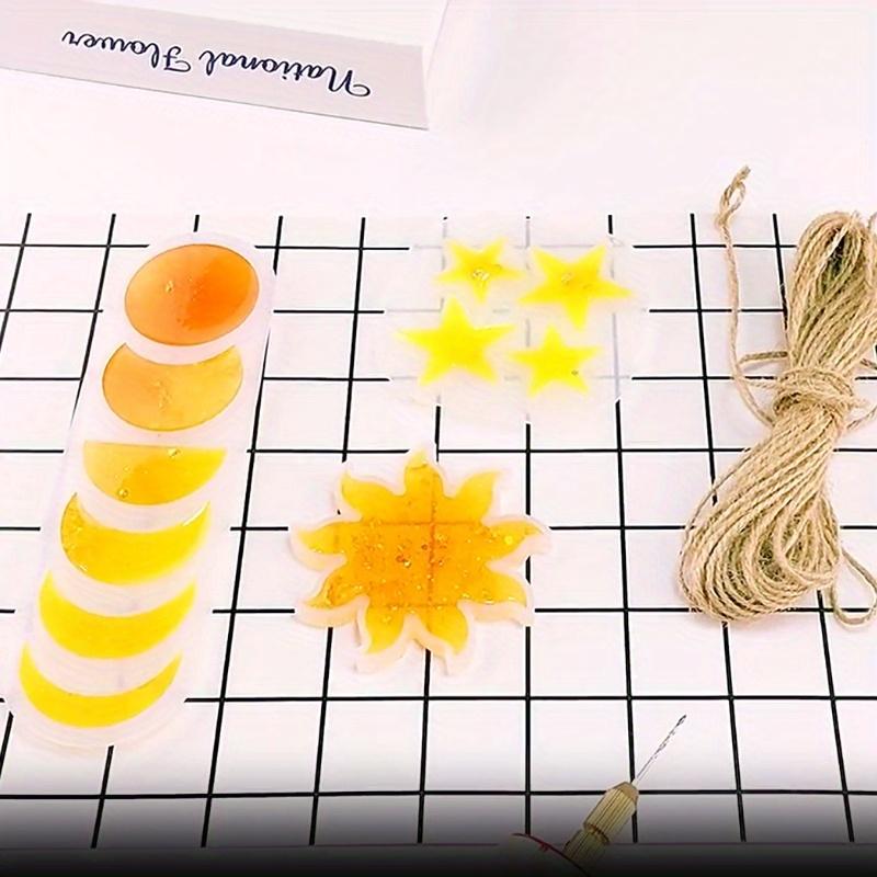 Sun Stars Moon DIY Keychain Pendant Silicone Mold Set Crystal Epoxy Resin Mold Pendants Jewelry Making Crystal Drop Glue Mold Resin Planet Pendant