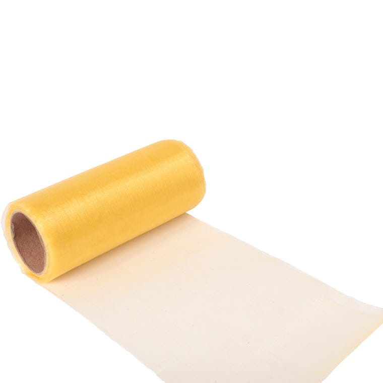 Yellow organza on a spool