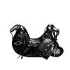 Locomotive bag, rivet tassel bag, pleated bag, punk style, underarm bag, fashion and high-end shoulder women's bag.