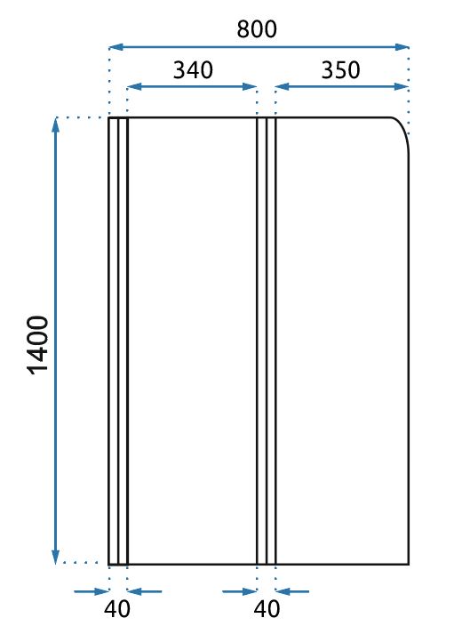 PANTALLA DE BAÑO CROMADA ÁGATA 100