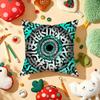 P-Pokras Lampas Art Graffiti Cushion Cover Plush Fabric Soft Double-Sided Printed Sofa Warm Winter Home Gift Pillow Cover