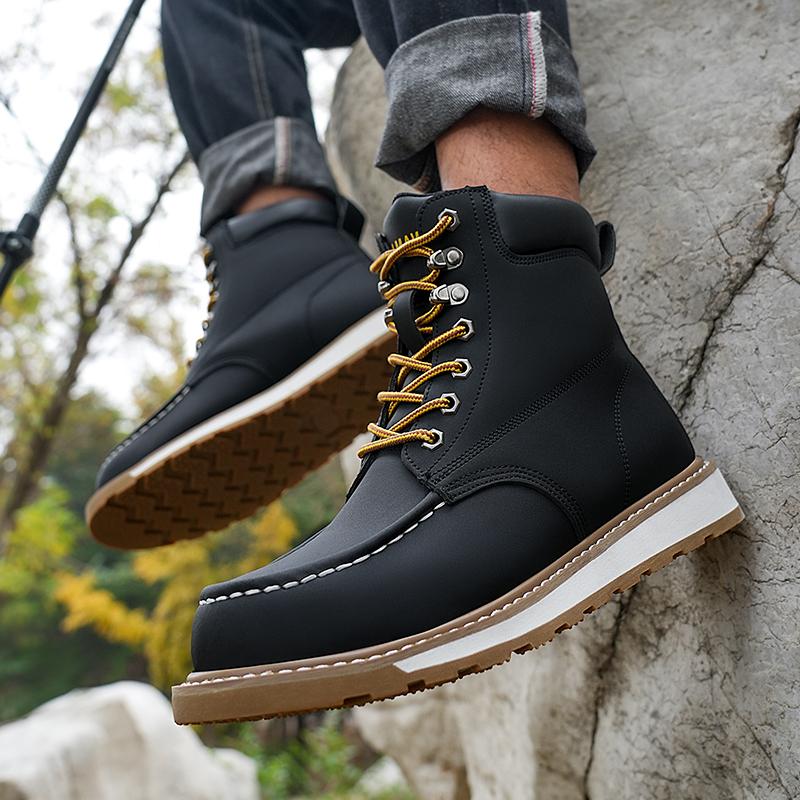 Top Quality Workwear Shoes for Men Steel Toe Soft Toe Waterproof Anti-Puncture Slip Resistant Safety Men's Working Boots Zapatos