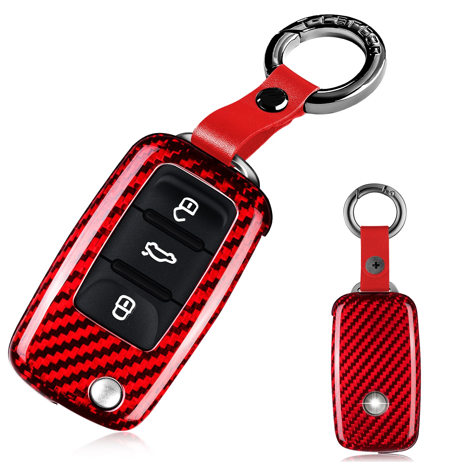 

Volkswagen Ключ Роскошный чехол для ключа из настоящего стекловолокна для Golf и Scirocco T-carbon Крышка, 3 кнопки, (красный) Polo, Passat, B5, B6, 4, 5, 6, Jetta, Mk1, 2, 3,
