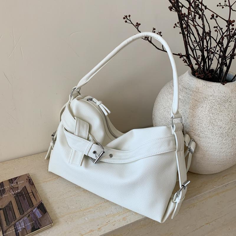 

Lazy wind relaxation tote bag women s new large-capacity high-end single shoulder commuter messenger bag білий