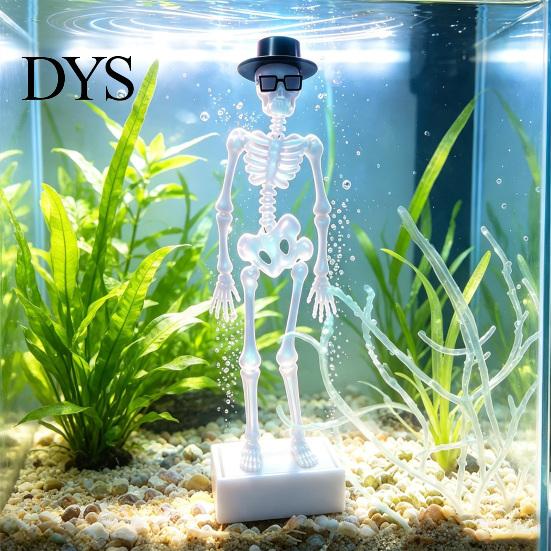 Kreative Aquarien-Dekorationen Tanzendes Skelett Aquarium Sprudler mit einstellbarem Luftstrom, Unterwasser 3D-gedruckte Dekoration Bewegliche Gelenke Angetriebene Bewegung