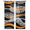 Abstrakte Linien Farbverlauf Textur Orange Sheer Voile Fenstervorhänge Tüllvorhänge Wohnzimmer Balkon Dekoration Vorhänge