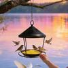 Spacious Holder Bird Feeding Station Iron Art Bird Water Bowl Wild Bird Feeder  Yard