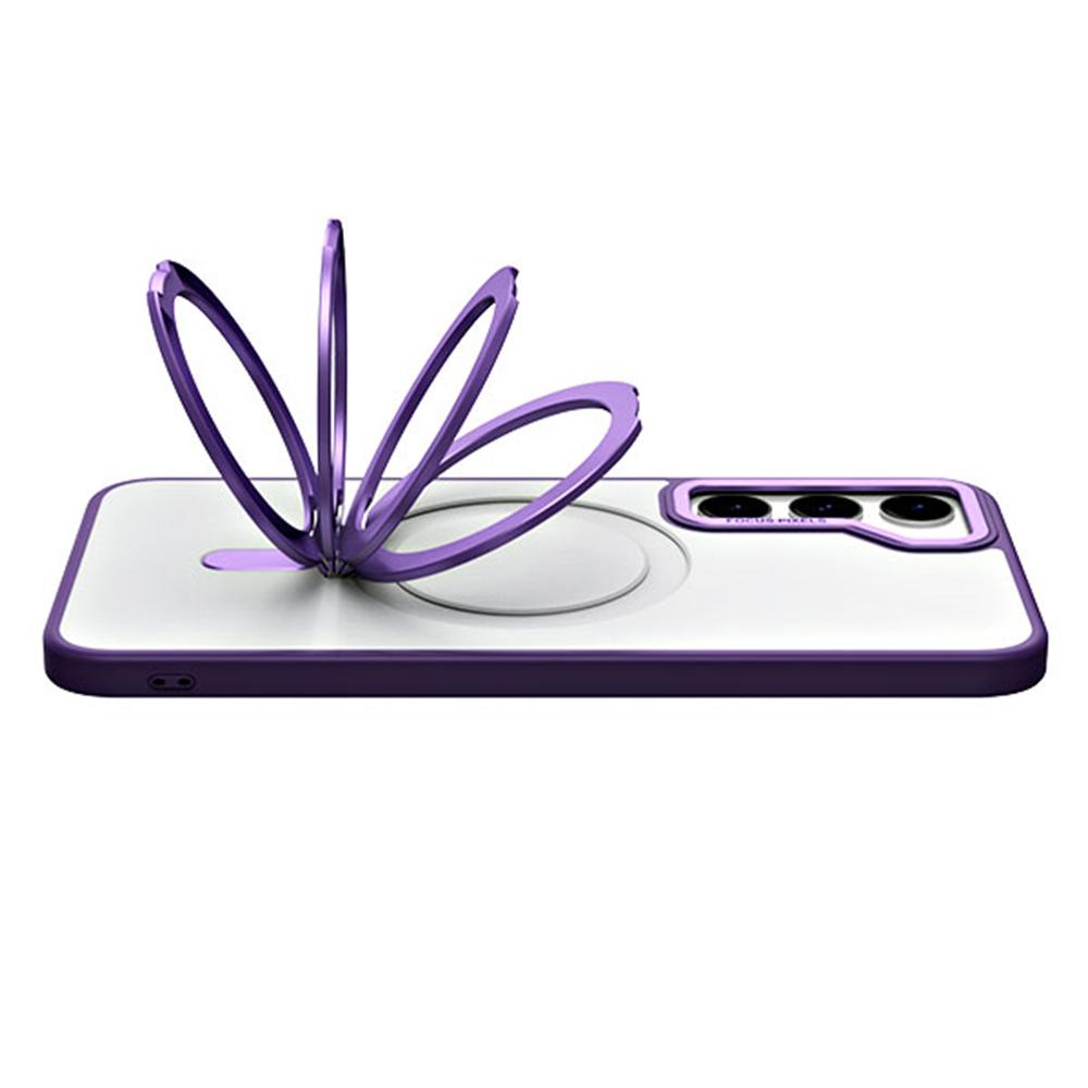 For Samsung Galaxy S23 Ring Kickstand Magnetic Phone Case TPU+Acrylic Matte Phone Cover