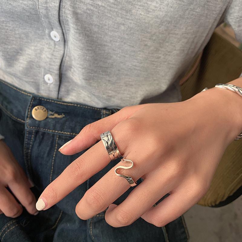 Unique Sterling 925 Silver Irregular Line Ring For Women Perfect For Special Occasions
