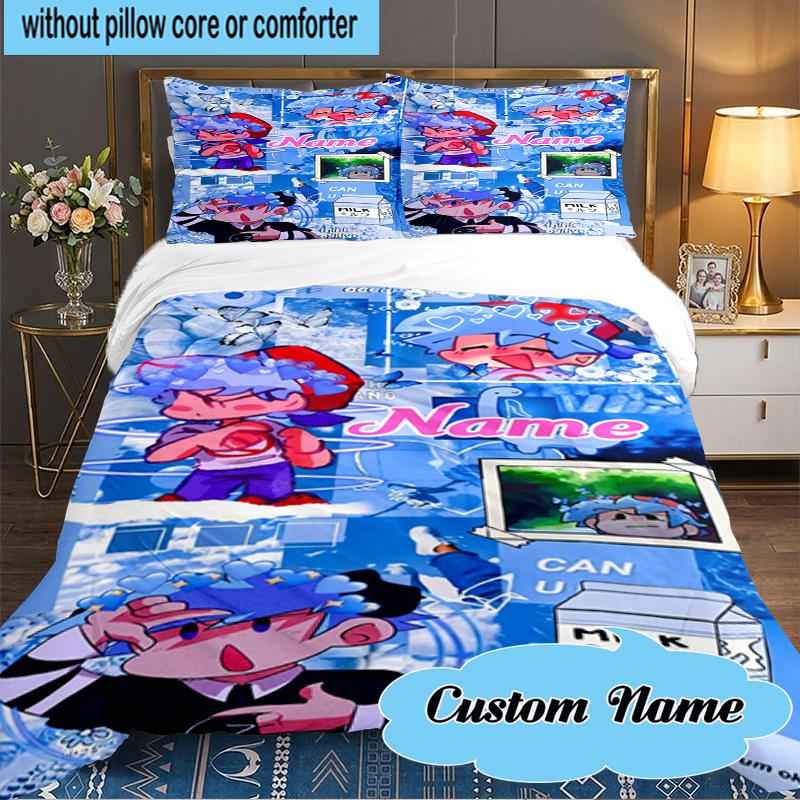 Juego de Ropa de Cama Personalizado de 3 Piezas para Viernes por la Noche Incluyendo 1 Funda de Edredón y 2 Fundas de Almohada para Dormitorio, Regalo para Residencia Universitaria Decoración del Hogar