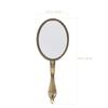 Portable Oval Hand Mirror Handheld Cosmetic Mirror Vintage Handle Makeup Mirror  Gift