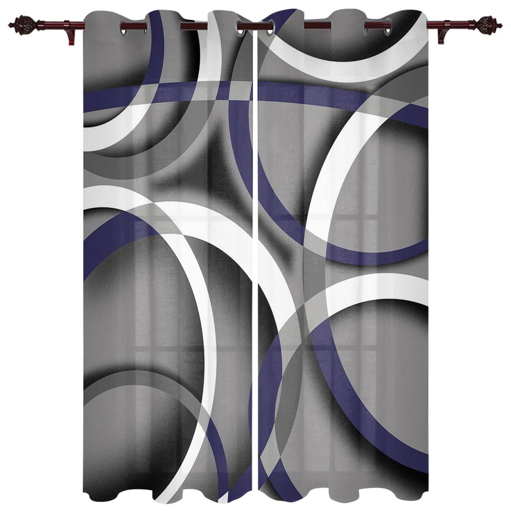 Circle Abstract Geometry Window Curtain Living Room Luxury Valance Curtain for Bedroom Home Kitchen Decor Curtain