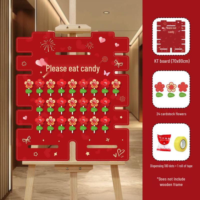 Creative Wedding Engagement Candy Lollipop Welcome Sign and KT Board Backdrop Decoration