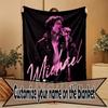 Custom Name Personalized Michael Jackson Print Blanket, Home Decor, Bedroom, Sofa, Camping, Couch, Gifts for Birthday Christmas