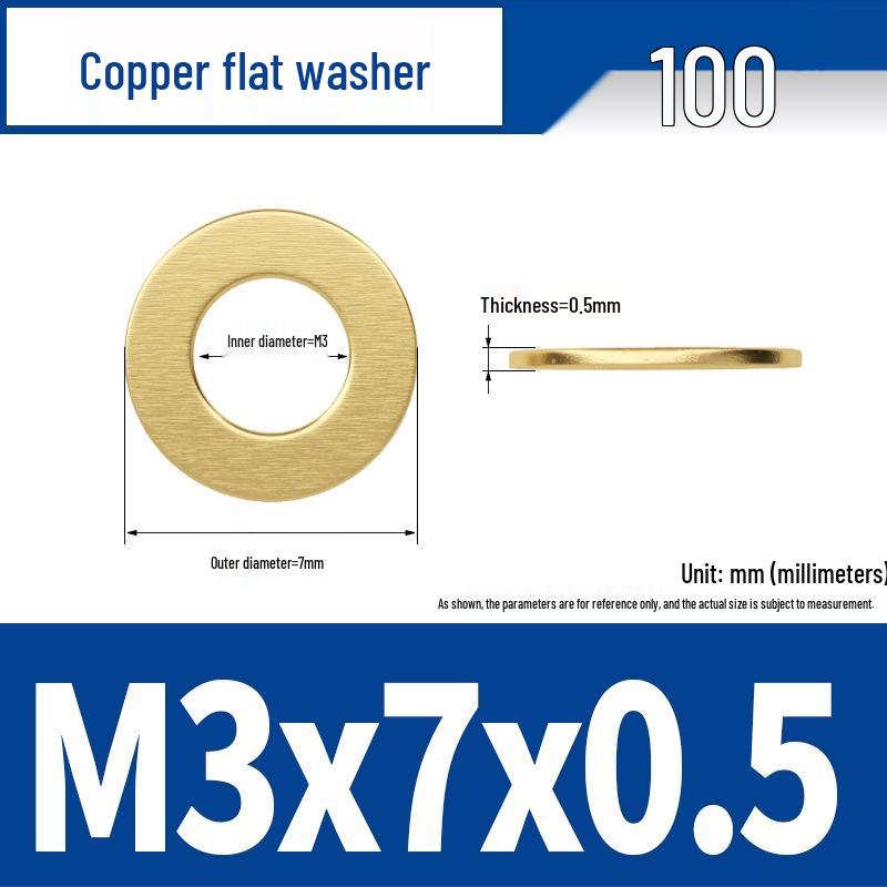 Ultra-Thin Brass Flat Washer Round Shim (Sizes M2-M20)