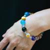 Natural White Crystal Amethyst Citrine Tiger'S Eye Stone Obsidian Lapis Lazuli Design Multi-Treasure Bracelet