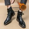 Men’s Winter Warm Chelsea Boots Motorcycle Boots Retro Dress Tuxedo Wedding Men Ankle Boots Plus Size