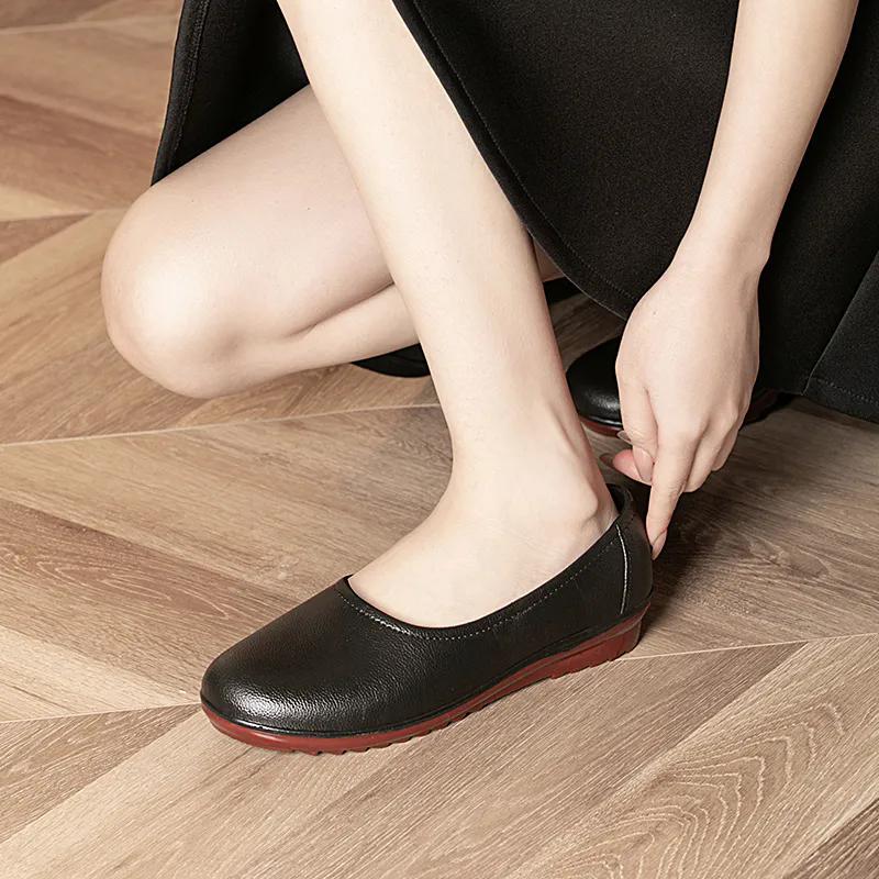 WTEMPO Women PVC Black Soft Thick Heel Work Shoes Waterproof Non-slip Large Size Solid Color Casual Shallow Mouth Shoes