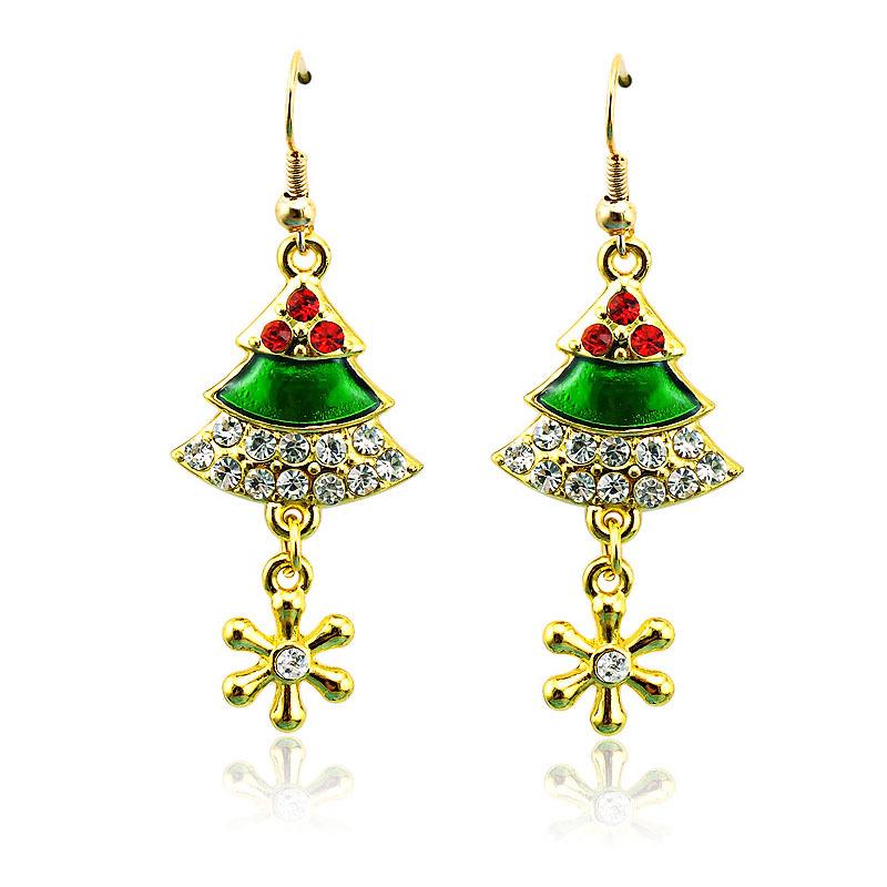 European & American Fashion Green Enamel Christmas Tree Earrings (2020 Edition)