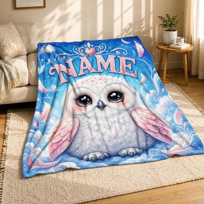 Owl Name Coral Fleece Blanket