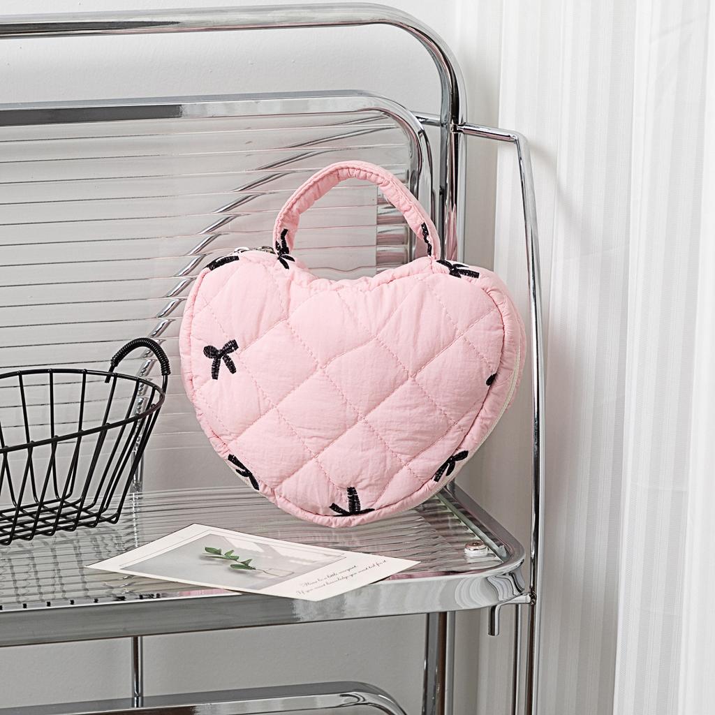 Fashion Plaid Bow Women Makeup Bag Cute Tote Portable Female Cosmetic Storage Handbag Travel Organizer Zipper Toiletry Bag