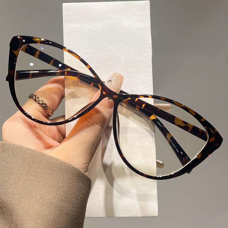 Retro Big Frame Reading Glasses Flat Lens Frame Ultralight Y2K Cat Eyes Prebyopia Eyeglasses For Women&Men 0+1.0+1.5+2+2.5+4
