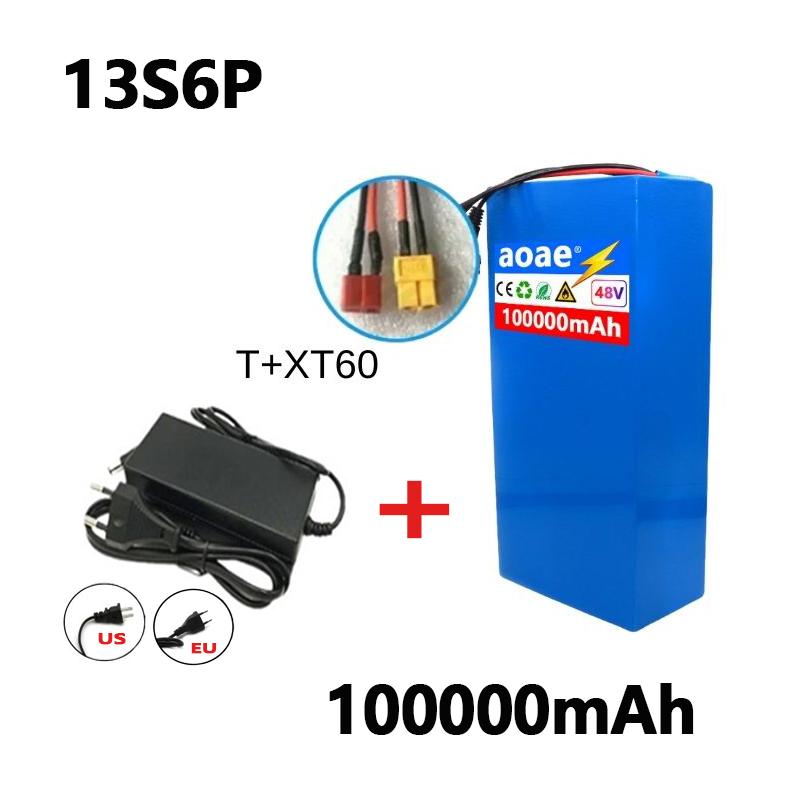 100%18650Original 48V 100Ah 13s6p Lithium-Batteriepaket 48v 100000mAh 2000W Citycoco Motorroller-Batterien Eingebaut 50A BMS