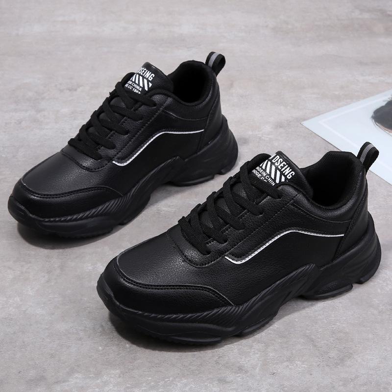 Spring and Autumn Leather Waterproof Student Sports and Leisure Shoes Platform Travel Shoes