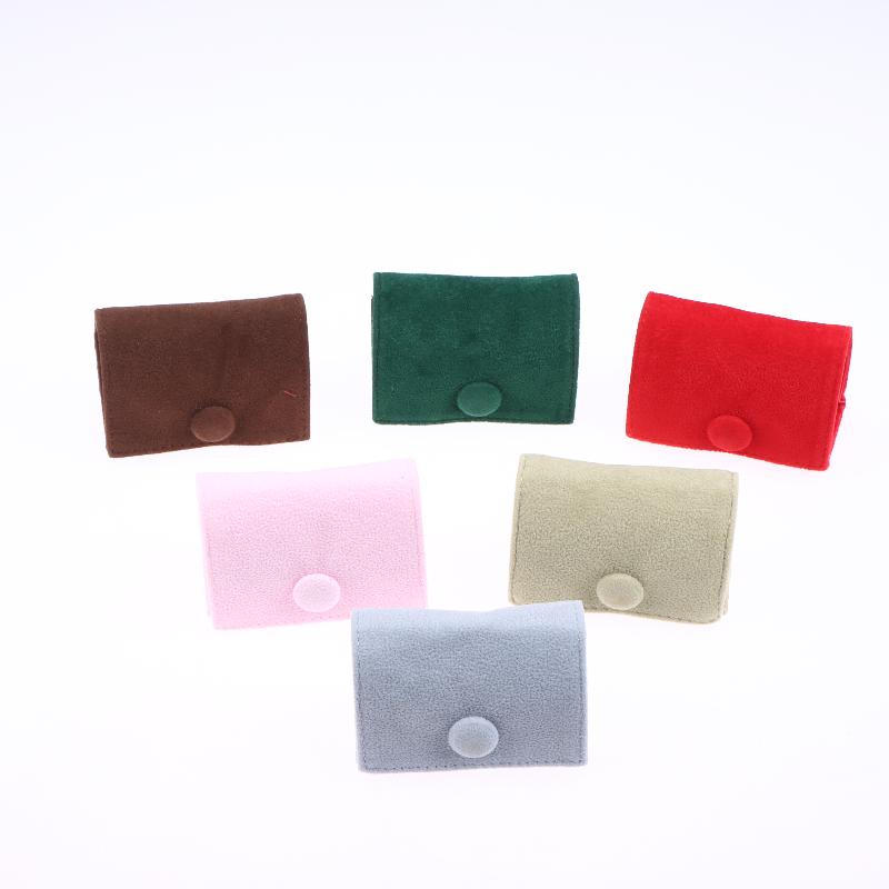 Soft Velvet Jewelry Pouch Mini Portable Ring Bag Jewelry Case With Snap Button For Earrings Wedding Party Travel Gift Packaging
