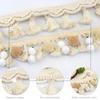 1 Yard White Cotton Tassel Lace Trim Webbing Fabric Handmade Beaded Ball Diy Curtain Clothing Sewing Craft Accessory