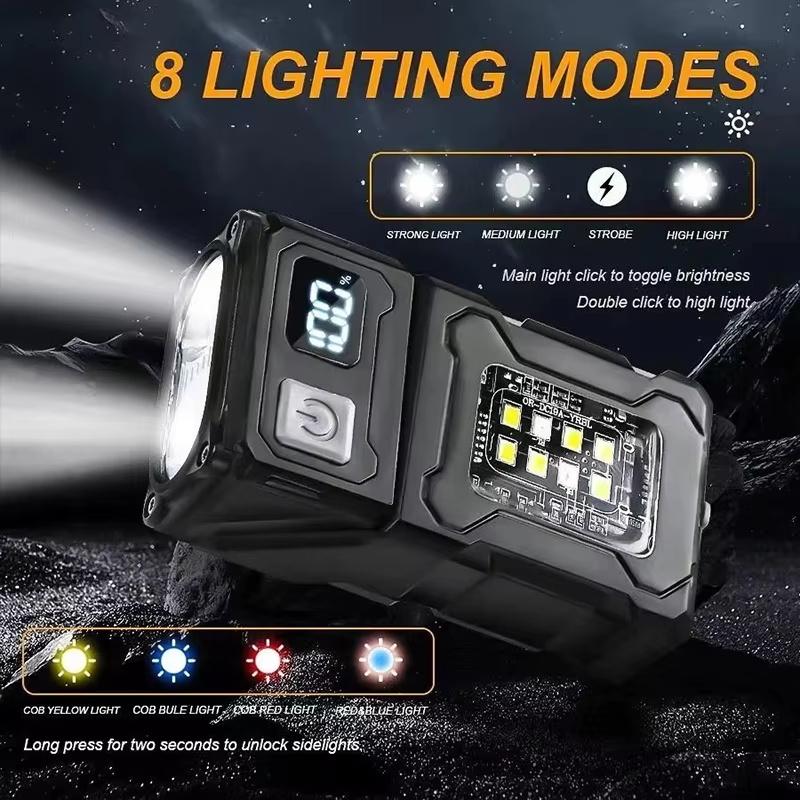 Mini Přenosná LED COB Svítilna Nastavitelná Otočná Magnetická Svítilna USB Dobíjecí Venkovní Svítilna Kempingová Nouzová Lucerna