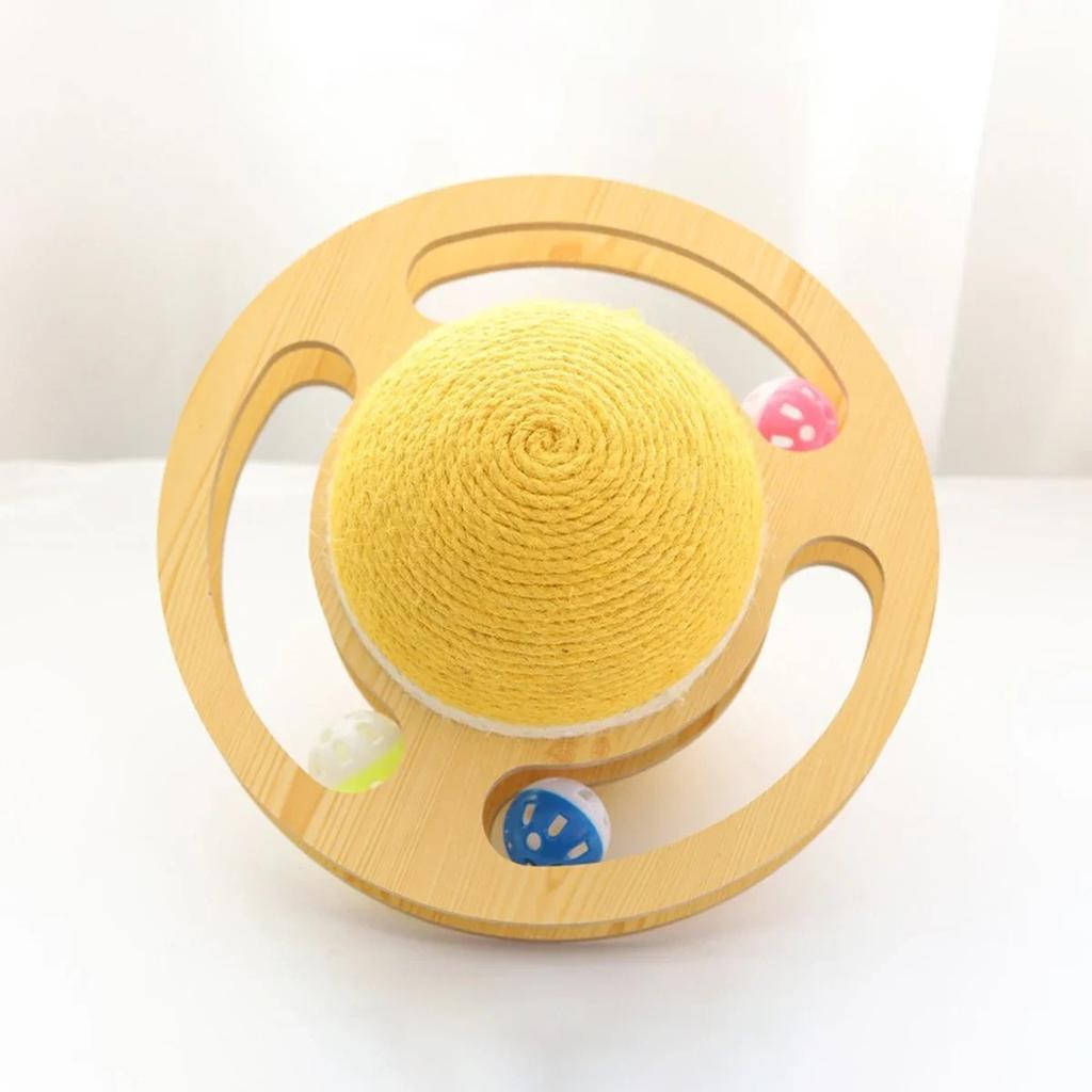 Cat Toy Sisal Turntable Track Play Plate Ball Tumbler Wear-Resistant Cat Scratching Board Cat Toy