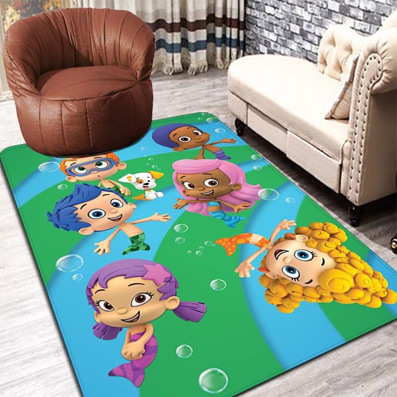 Bubble Guppies Inspired Design Rug Floor Mat for Living Room or Bedroom Soft and Comfortable Carpet a Gift for Birthday and Holiday.