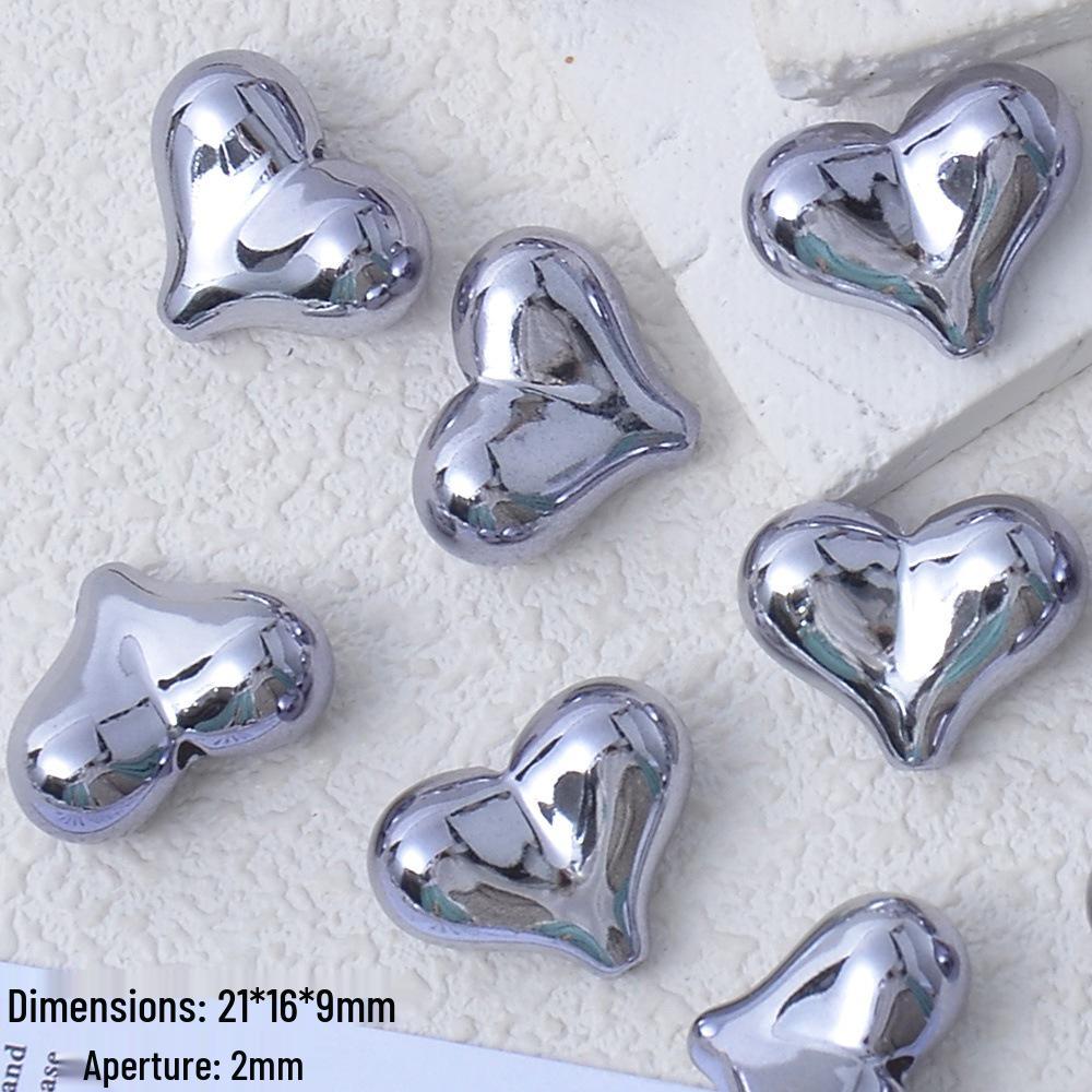 Silver-Plated Y2K Acrylic 3D Spacer Beads for DIY Jewelry Bracelets
